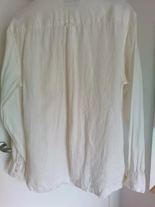Camisa Lino MNG Talla M Blanca