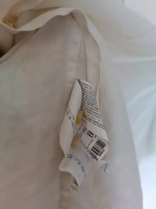 Camisa Lino MNG Talla M Blanca