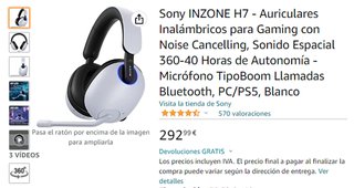 Sony INZONE H7 Auriculares Inalámbricos Nuevos
