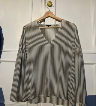 Blusa Rayas Manga Campana