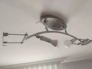 Lámpara plafón cristal y metal. Incluyo bombillas
