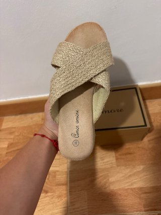 Sandalias Amor Amore Beige Talla 36