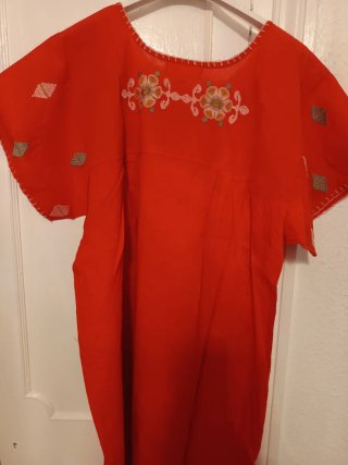 Vestido Mexicano Bordado Talla Única