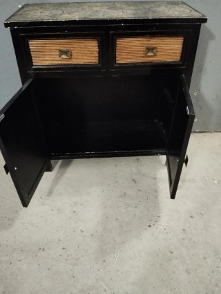 Mueble auxiliar o entrada negro y madera