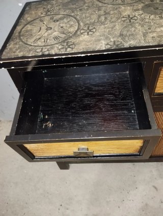 Mueble auxiliar o entrada negro y madera