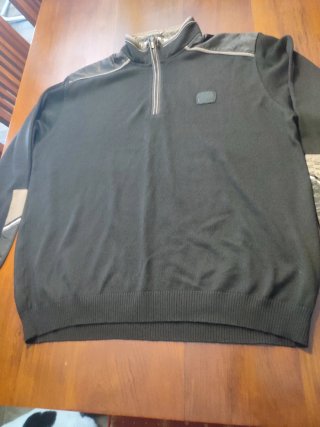 Sudadera hombre negra 1/4 cremallera 2XL - 3XL