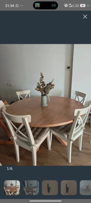 4 Sillas Ikea Ingolf Blancas Madera