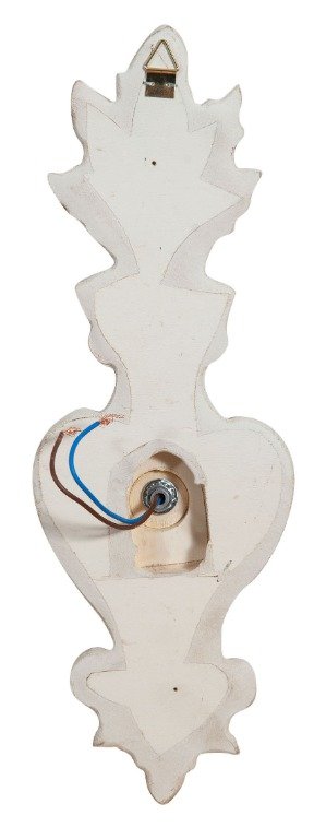 Lampada Applique Shabby in legno e ferro finitura