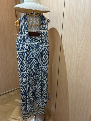 Conjunto chaleco largo y pantalón punto