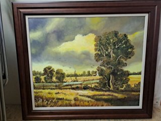 Cuadro pintado a mano paisaje
