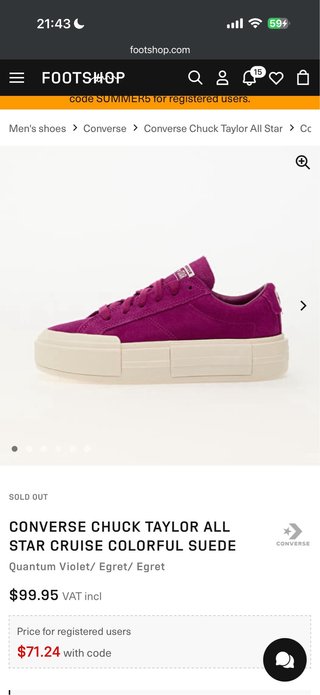Converse AllStar 100% Piel (Ante) Gran T.41.5 (15)