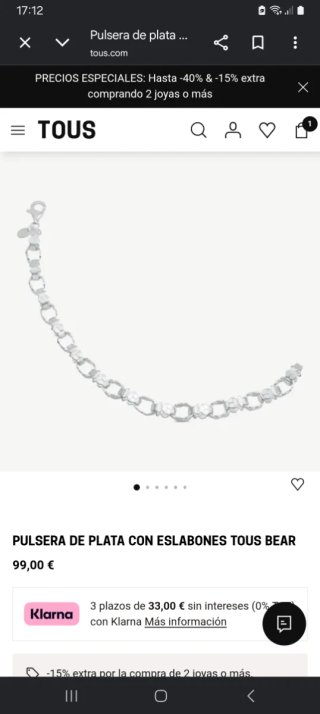 Pulsera Tous Eslabones Plata Sin Uso