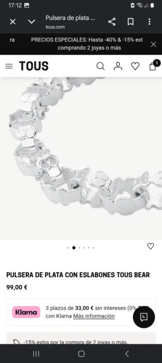 Pulsera Tous Eslabones Plata Sin Uso