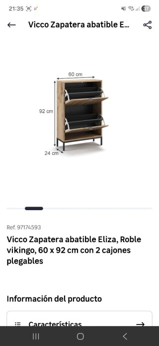 Zapatero abatible Vicco Eliza Roble