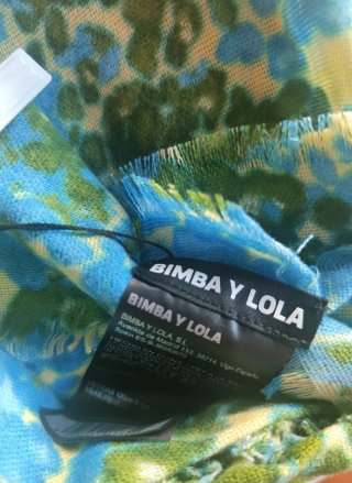 Pañuelo Bimba y Lola - azules, verdes y amarillos