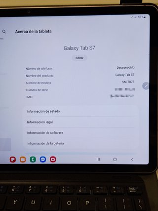 Samsung Galaxy Tab S7 256GB LTE 4G + Funda Teclado