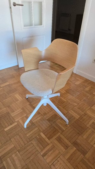 Silla de oficina diseño madera y tela