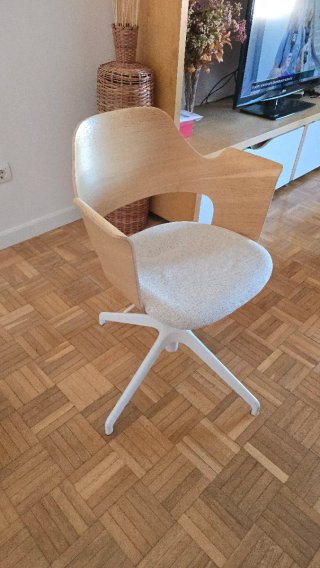 Silla de oficina diseño madera y tela