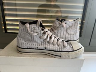 Converse All Star 100% Piel T.41 Blanco rayas (15)