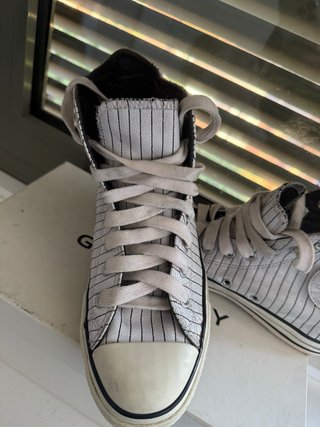 Converse All Star 100% Piel T.41 Blanco rayas (15)