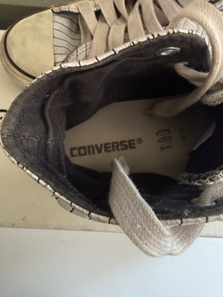 Converse All Star 100% Piel T.41 Blanco rayas (15)