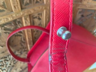 Bolso satchel rojo Zara efecto piel