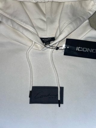 Sudadera ICONO Blanca Relaxed Fit Talla L Oversize