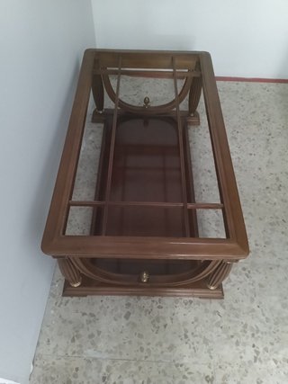 Mesa de centro madera y cristal