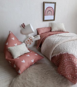 Camera da letto in miniatura Barbie Chelsea
