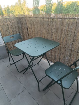 Tavolo e 2 Sedie Pieghevoli per Terrazza