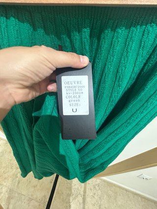 Falda de punto verde invierno talla única