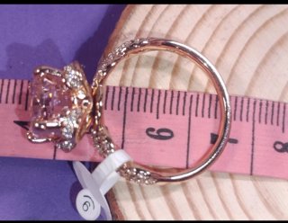 Anillo Oro Laminado Circonia Rosa Talla 9