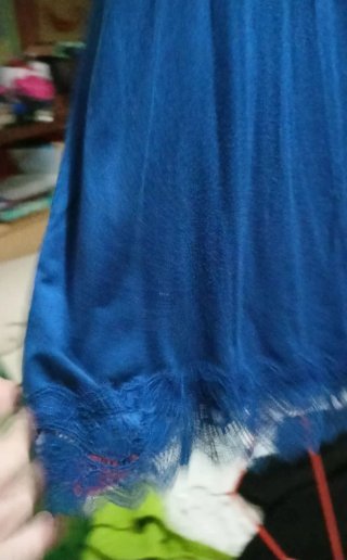 Camiseta tirantes azul con encaje