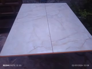 Mesa de cocina madera y mármol