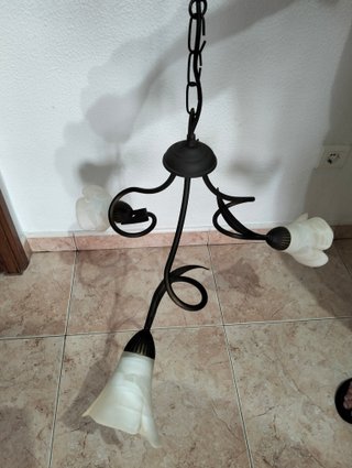 Lámpara de techo forja y cristal
