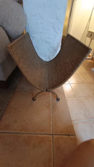Revistero de yute beige y marrón