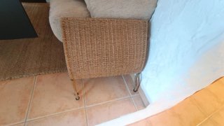 Revistero de yute beige y marrón