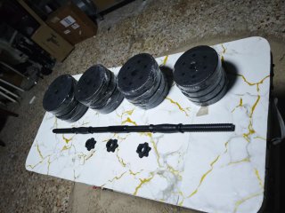 Juego Mancuernas SONGMICS 2 en 1 Barra Corta 28Kg
