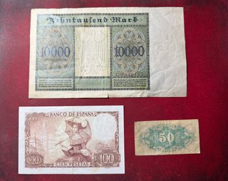 Lote de billetes de Europa variados