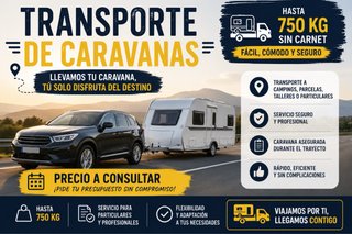 Servicio de transporte de caravanas de hasta 750