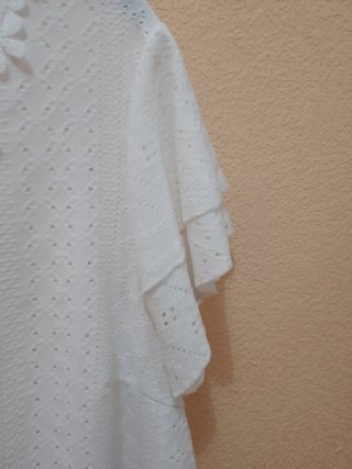 Blusa Emery Rose blanca manga corta floral XXL