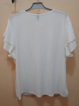 Blusa Emery Rose blanca manga corta floral XXL