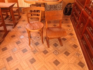 Conjunto Mesa y Sillas Colegio Antiguas Madera
