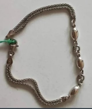 Pulseras plata y cerámica verde