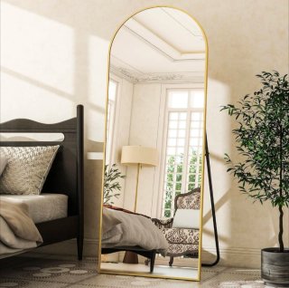 Espejo de pie dorado 163x53 cm