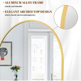 Espejo de pie dorado 163x53 cm
