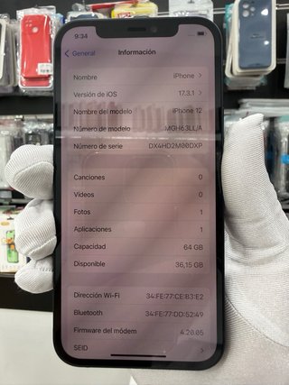 iPhone 12 64GB Negro Segunda mano perfecto estado