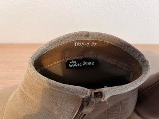 Botas de Piel Mujer Beige y Marrón