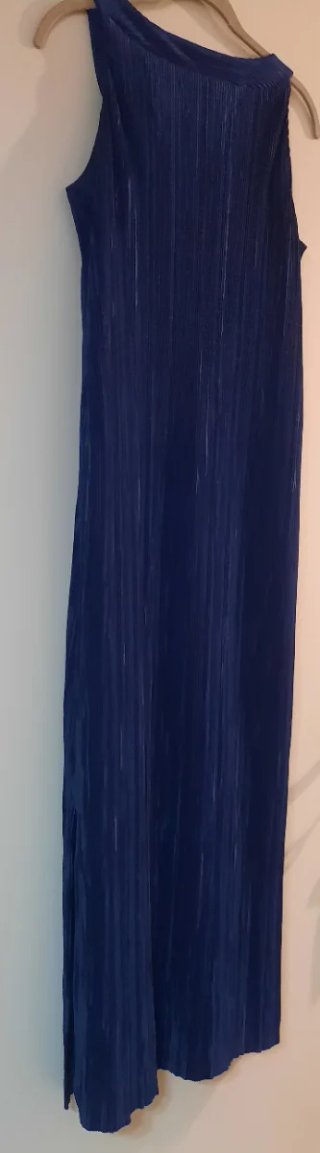 Abito lungo blu con spacco