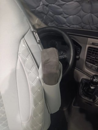 Funda asiento autocaravana gris acolchada